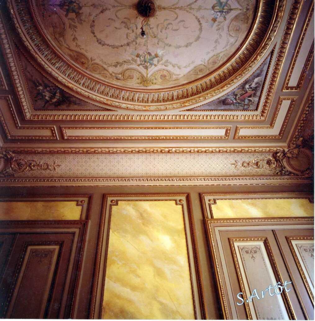 restauration faux marbre, dorures, fausse écaille de tortue par Sylvie Artôt