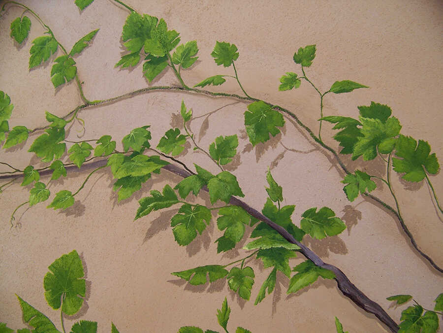 détail feuillage sur mur par Sylvie Artôt